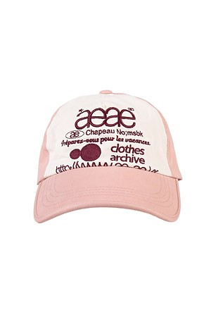 [AEAE] WEB LOGO 5PANNEL CAP 웹 로고 파이브패널 캡 - PINK/BUGUNDY