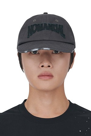 [노매뉴얼] N.P DAMAGED BALL CAP 엔피 데미지드 볼 캡 - CHARCOAL