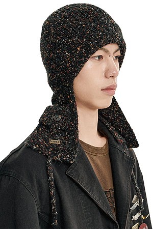 [아조바이아조] Speckled Knit Trooper Hat 스펙클드 니트 트루퍼 햇 - BLACK