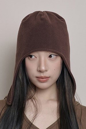 [OURRSHAPE] FLEECE EAR FLAP BEANIE 플리스 이어 플랩 비니 - COFFEE BROWN