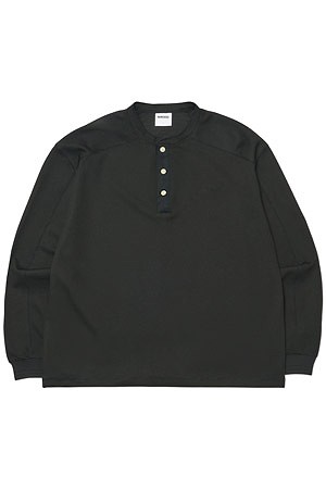 [노매뉴얼] NM HENLEY NECK WAFFLE LONG SLEEVE TEE NM 헨리넥 와플 롱슬리브 티 - BLACK