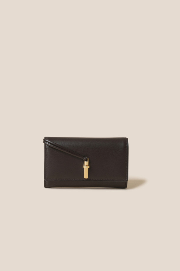 COURONNE - 중지갑 - Fermoir Middle Wallet (Dark Brown)