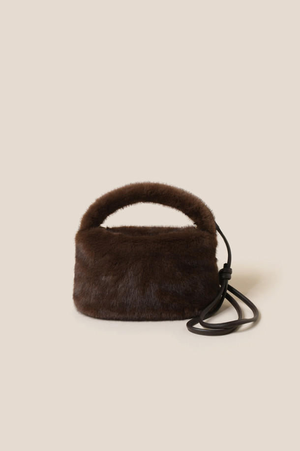 COURONNE - 토트백 - Lumie Fur Tote 25 (Dark Brown)