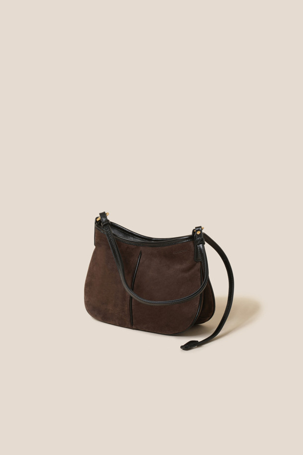 COURONNE - 숄더백 - [쿠론X어그스트] Love Shoulder 23 Suede (Dark Brown)