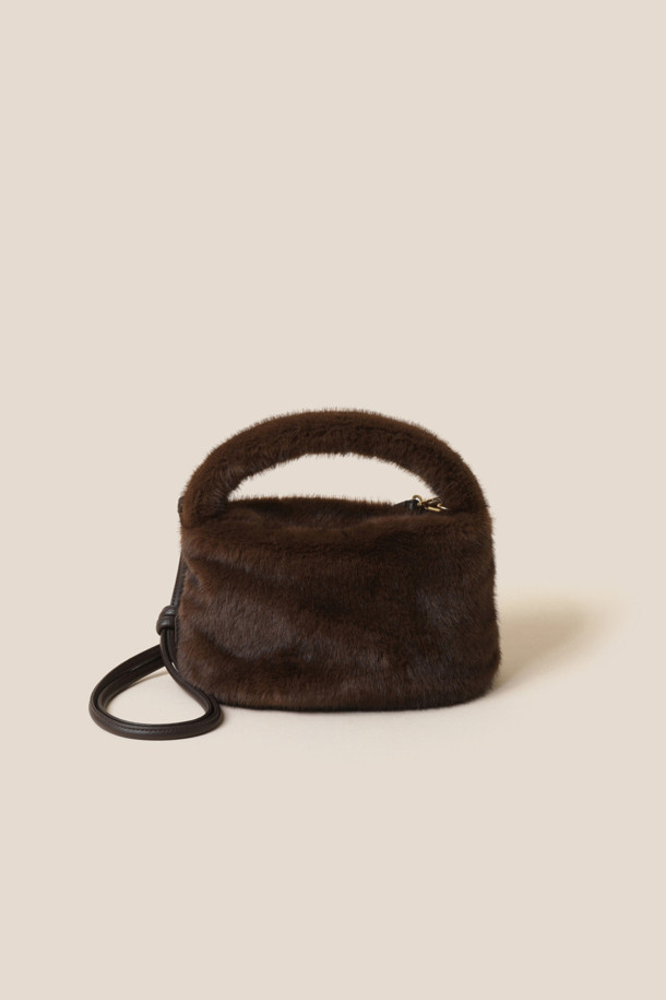 COURONNE - 토트백 - Lumie Fur Tote 25 (Dark Brown)