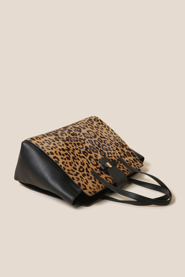 COURONNE - 토트백 - Ines Tote 42 Leopard (Black&Dark Brown)