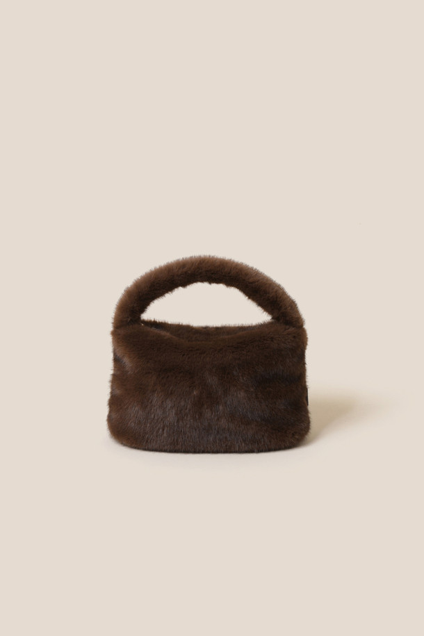 COURONNE - 토트백 - Lumie Fur Tote 25 (Dark Brown)