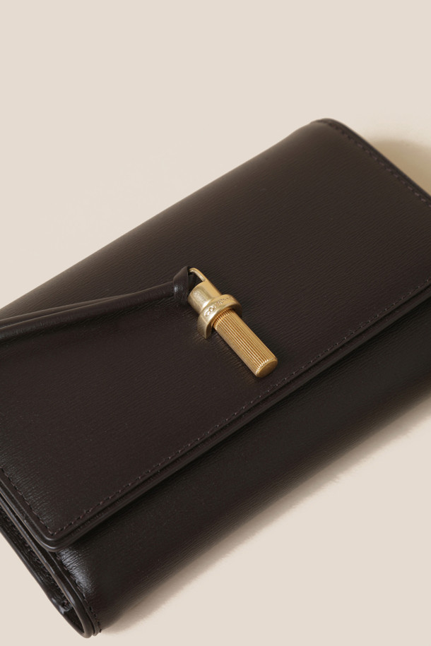 COURONNE - 중지갑 - Fermoir Middle Wallet (Dark Brown)