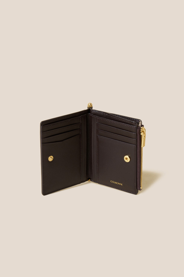 COURONNE - 반지갑 - Mael Half Wallet (Dark brown)