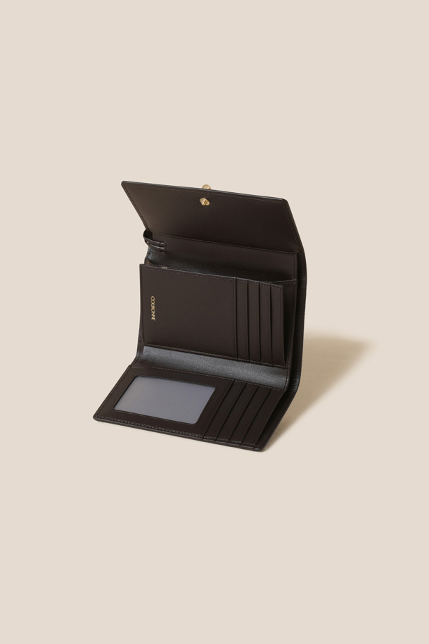 COURONNE - 중지갑 - Fermoir Middle Wallet (Dark Brown)