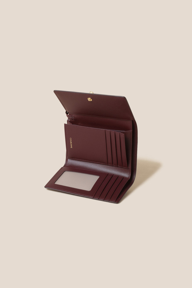 COURONNE - 중지갑 - Fermoir Middle Wallet (Wine)