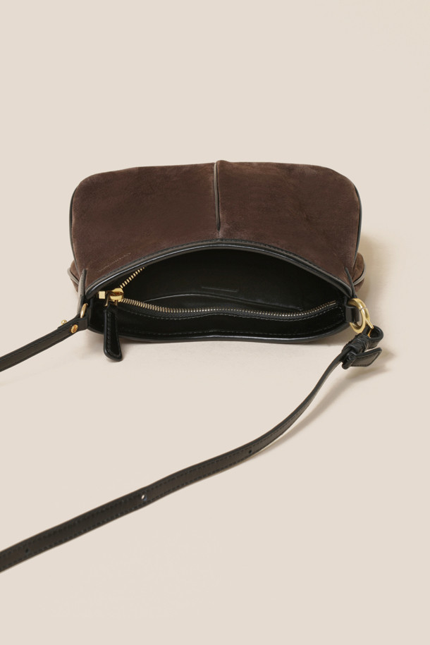 COURONNE - 숄더백 - [쿠론X어그스트] Love Shoulder 23 Suede (Dark Brown)