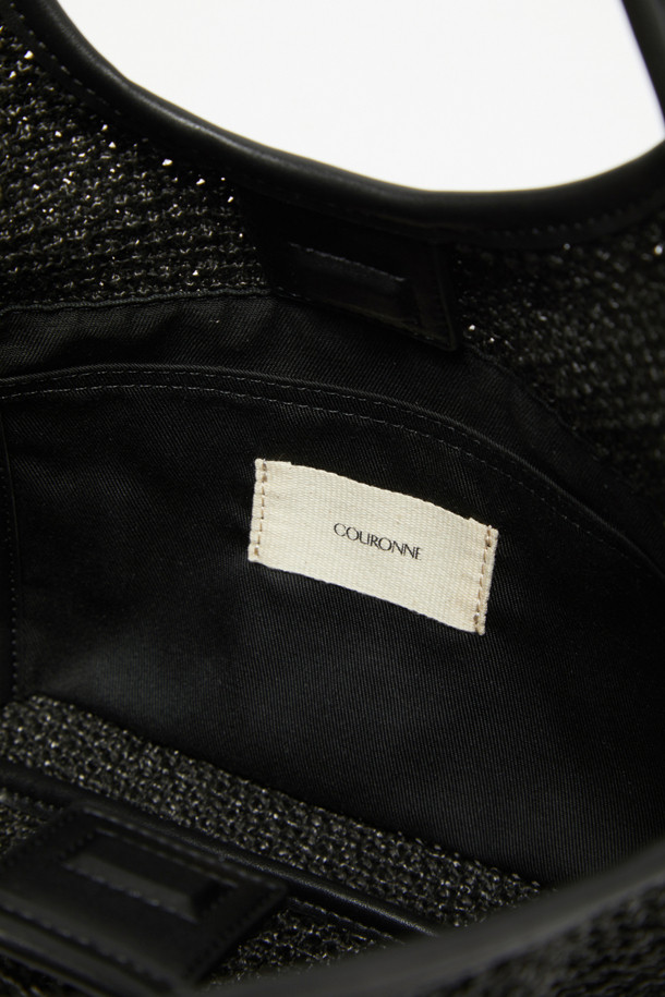 【送料込】韓国★COURONNE Seine Easy Tote Raffia トートバッグ Seine Easy Tote 27 Raffia (Black)_COURONNE - 코오롱몰