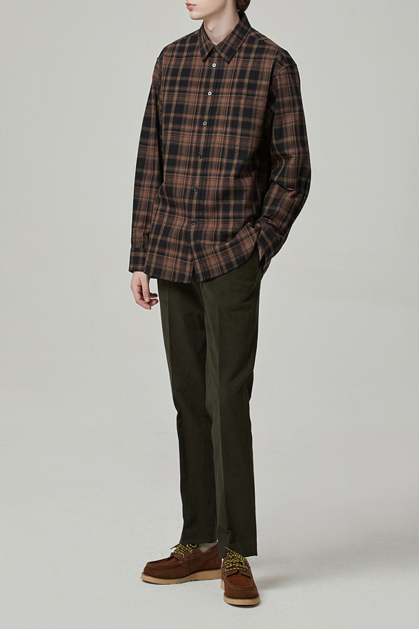somelos multi check loose fit shirt_CUSTOMELLOW