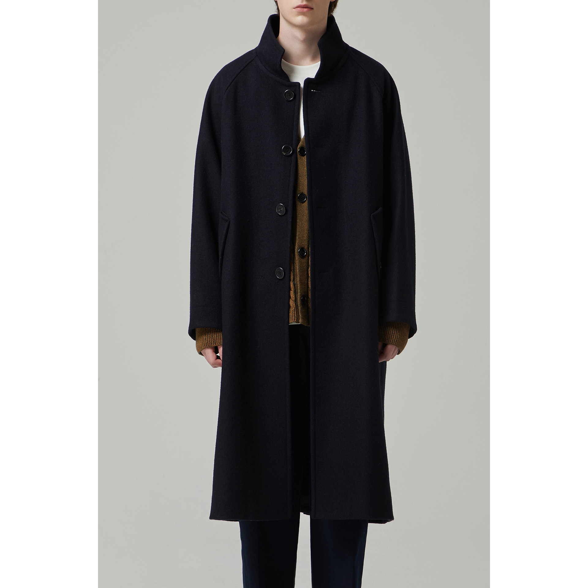 [커스텀멜로우]band collar single coat_CWCAW22616NYD [W CONCEPT]