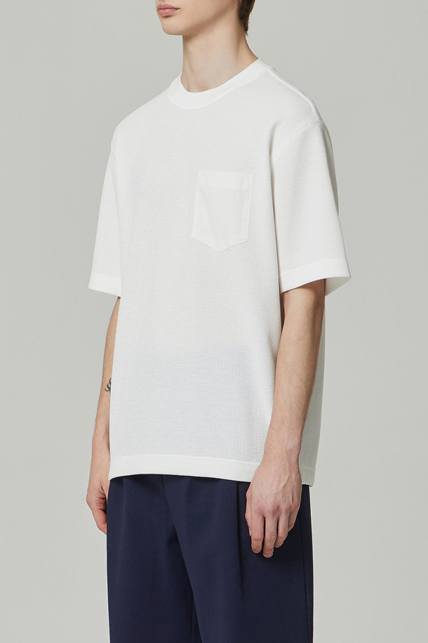 waffle texture pocket tee_CUSTOMELLOW waffle texture pocket tee