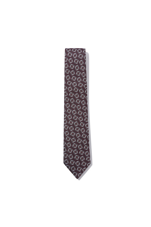 CUSTOMELLOW -  - wine bold square pattern tie