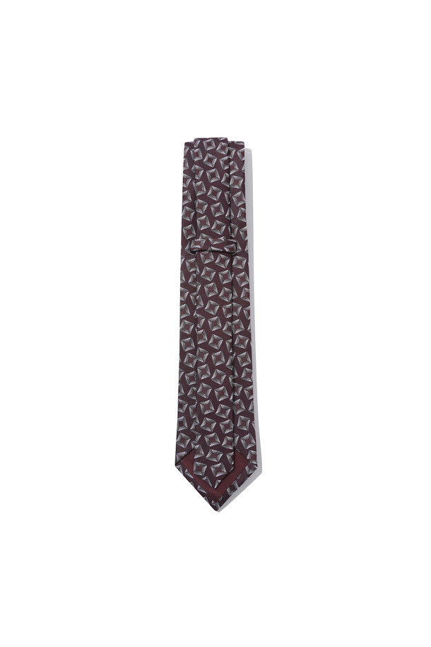 CUSTOMELLOW -  - wine bold square pattern tie