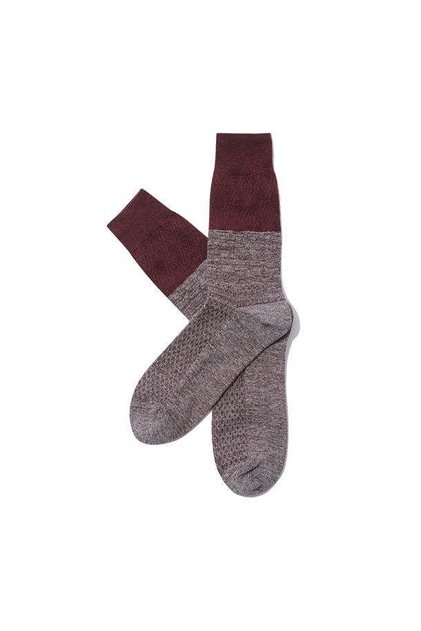 CUSTOMELLOW -  - formal two tone texture socks