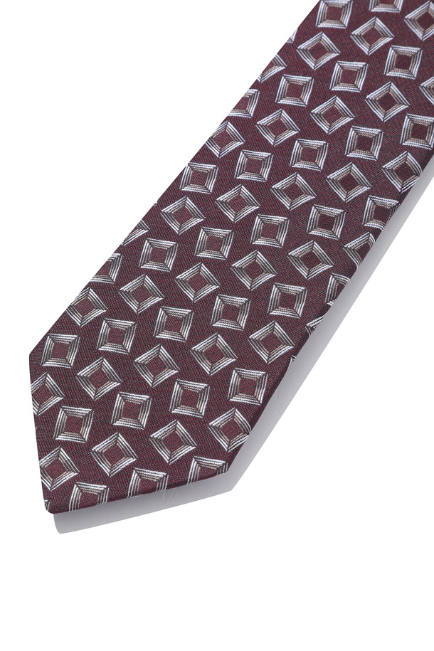 CUSTOMELLOW -  - wine bold square pattern tie