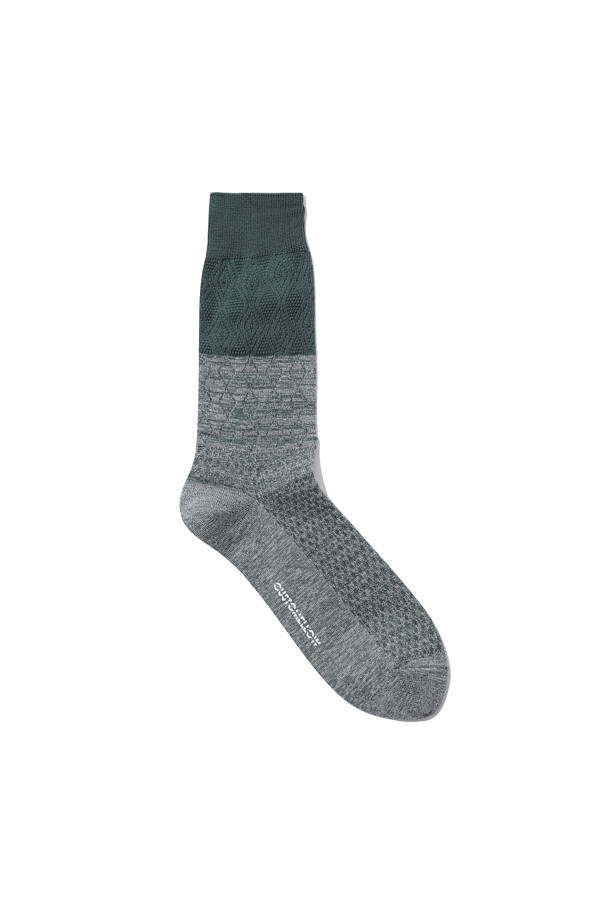 CUSTOMELLOW -  - formal two tone texture socks