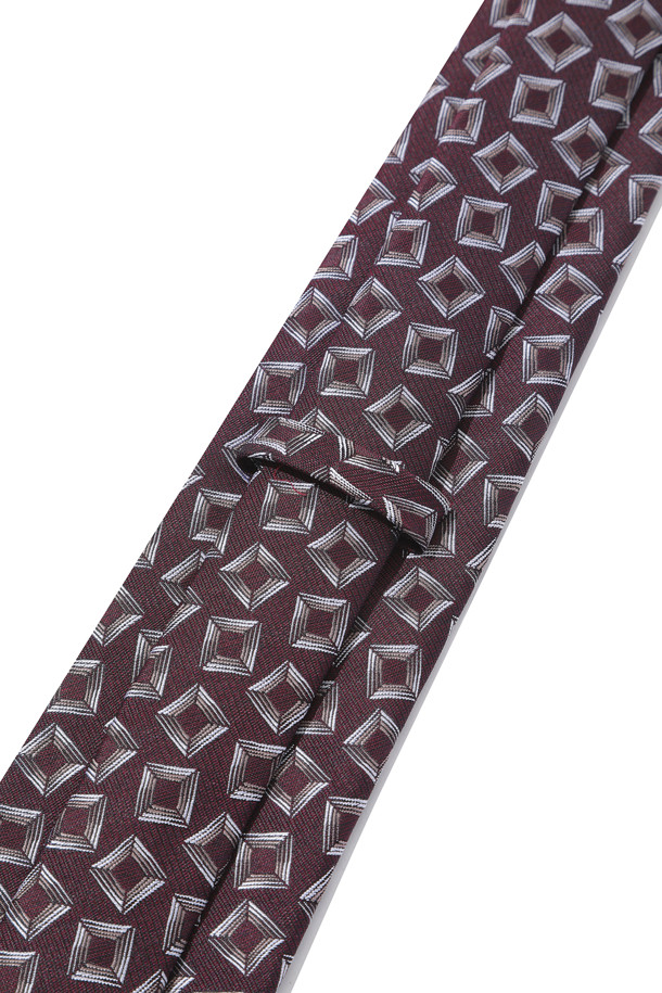 CUSTOMELLOW -  - wine bold square pattern tie