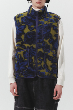 [black label] flower pattern wool vest