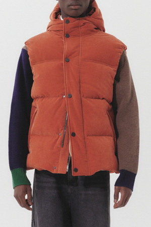 [black label] orange cotton down vest