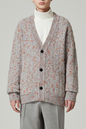 [black label] pattern wool cardigan