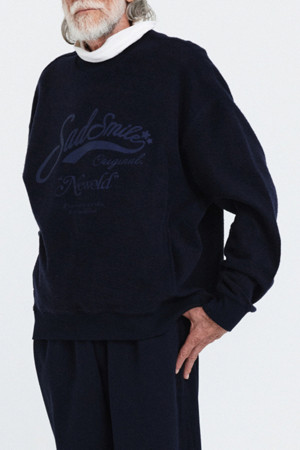 sadsmile reversed fluff sweat shirt