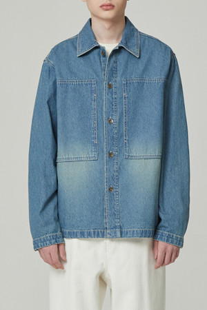 big square pocket denim shirts