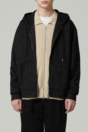 suede zip-up hoody 