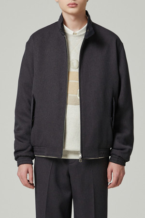 texture highneck blouson jumper 