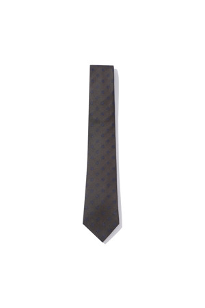 brown flower dot pattern solid tie