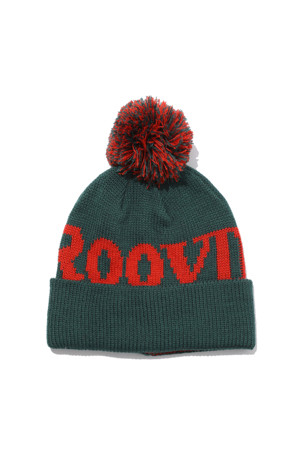 season motif lettering knit beanie