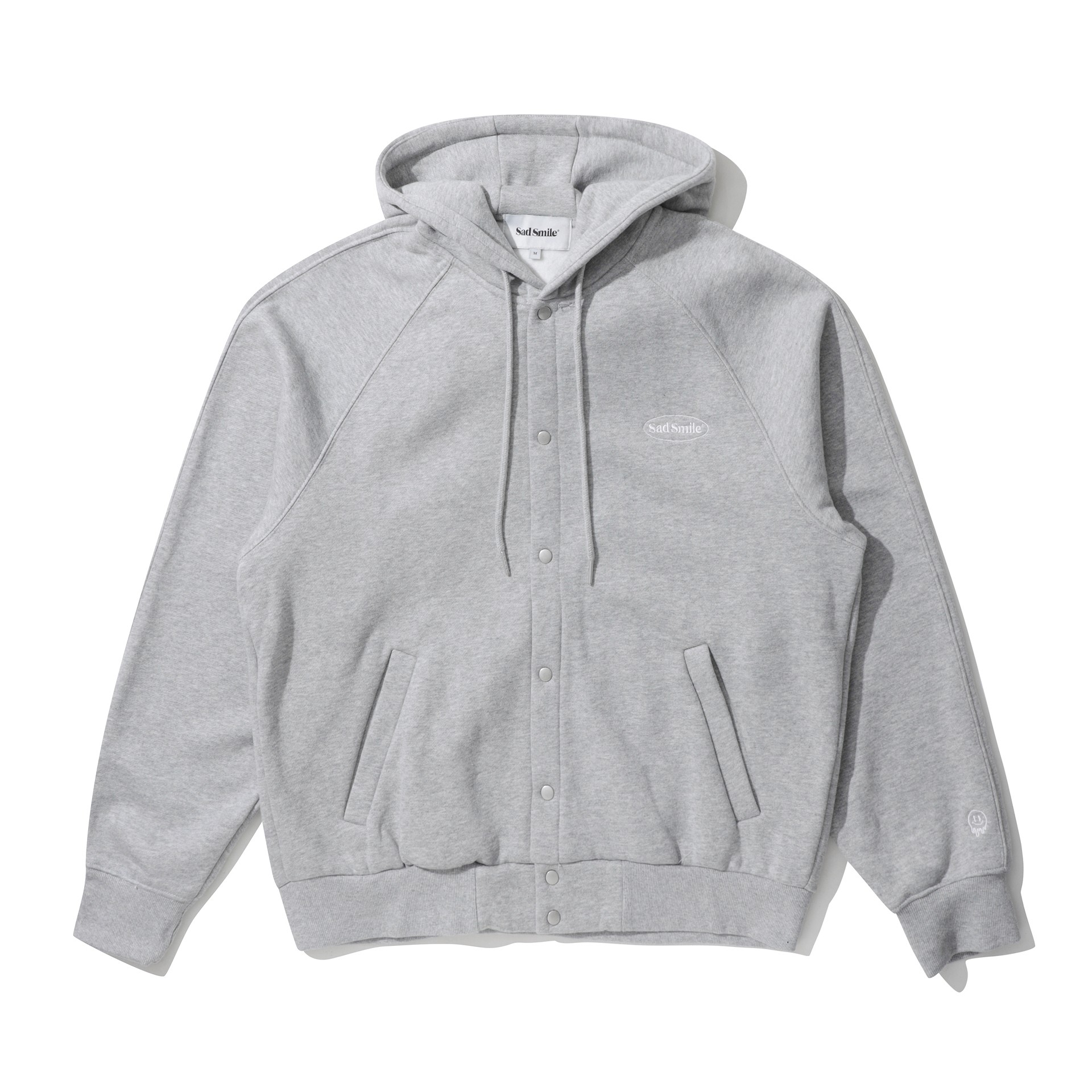 커스텀멜로우(CUSTOMELLOW) sadsmile fluff button hoodie CQTAW23521GYX - 사이즈 ...