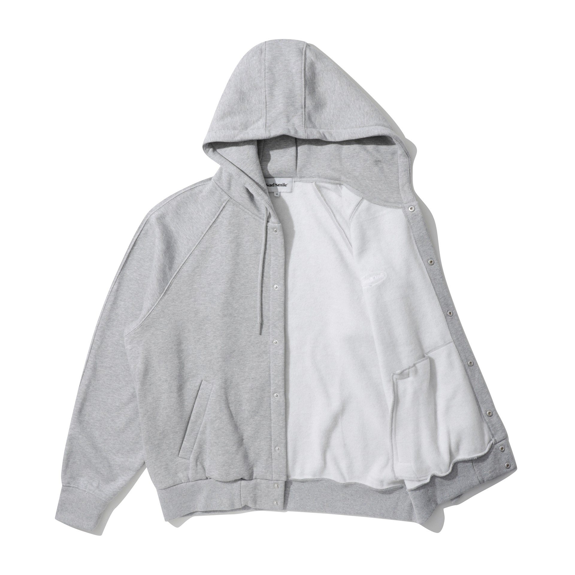 커스텀멜로우(CUSTOMELLOW) sadsmile fluff button hoodie CQTAW23521GYX - 사이즈 ...