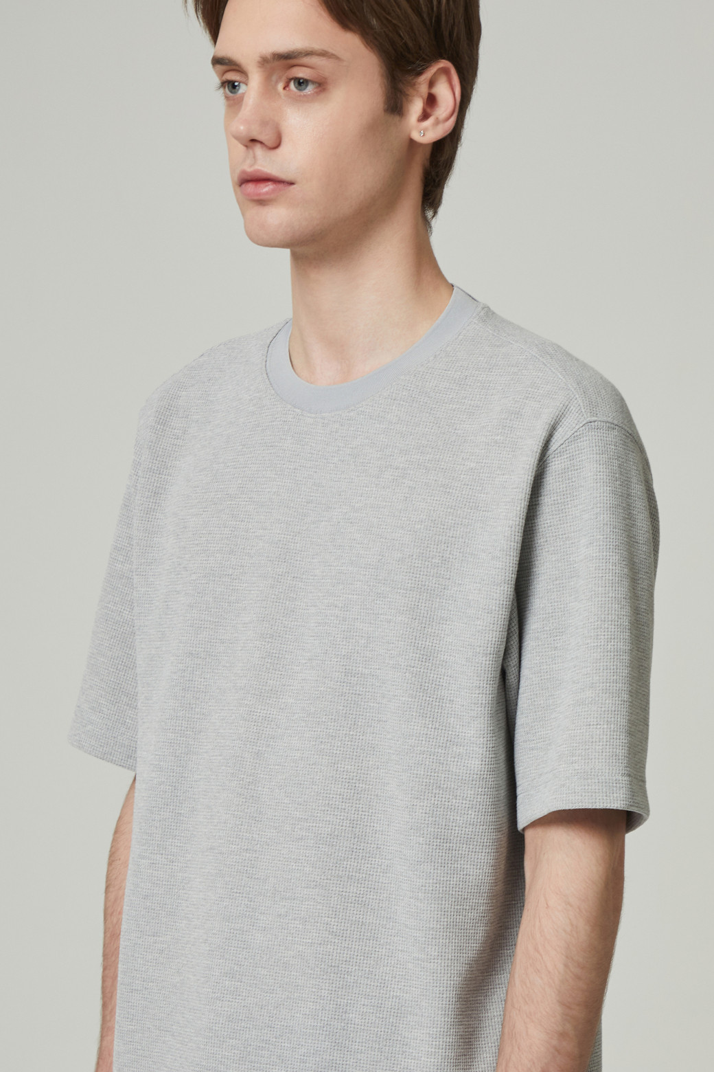 CUSTOMELLOW - 티셔츠 - waffle texture half sleeve tee
