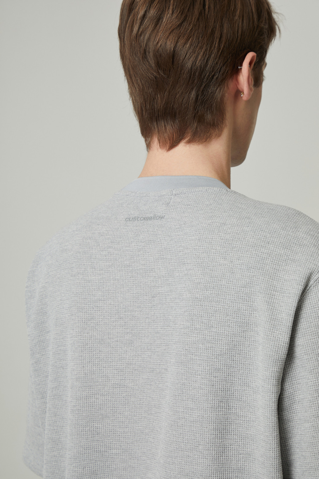 CUSTOMELLOW - 티셔츠 - waffle texture half sleeve tee