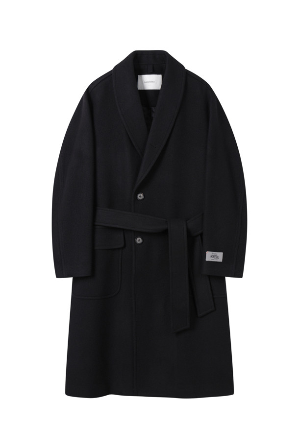 CUSTOMELLOW - 코트 - Black Wool Shawl Collar Coat