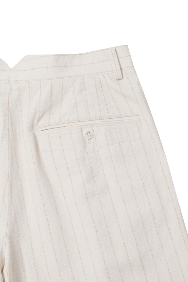CUSTOMELLOW - 팬츠 - [black label] ivory stripes half pants (set-up)