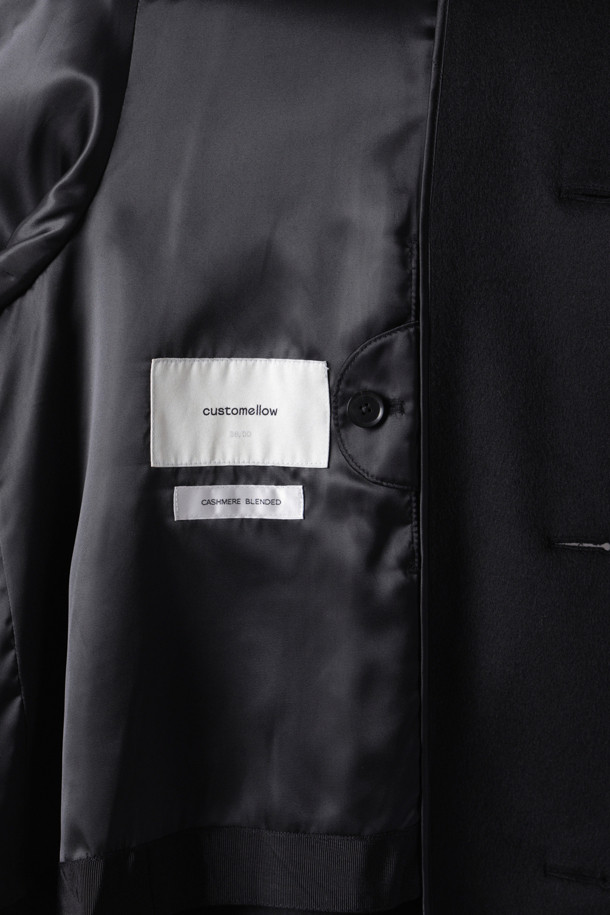 CUSTOMELLOW - 코트 - Black Wool Balmacaan Coat