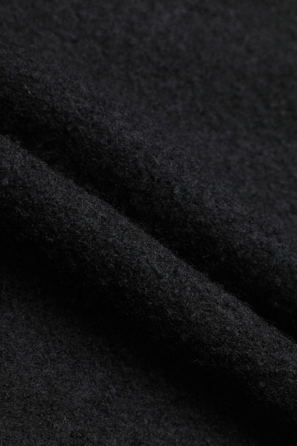 CUSTOMELLOW - 코트 - Black Wool Band Collar Coat