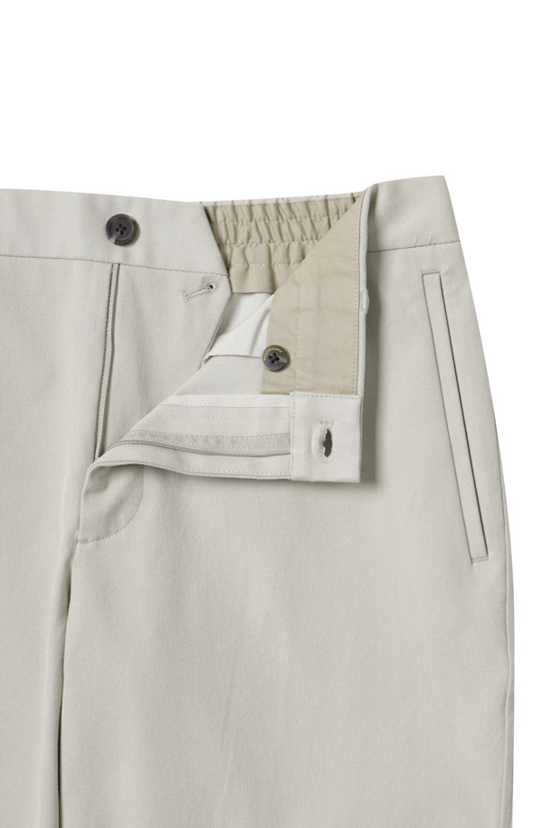 CUSTOMELLOW - 캐주얼팬츠 - Beige Slim Fit Cotton Pants