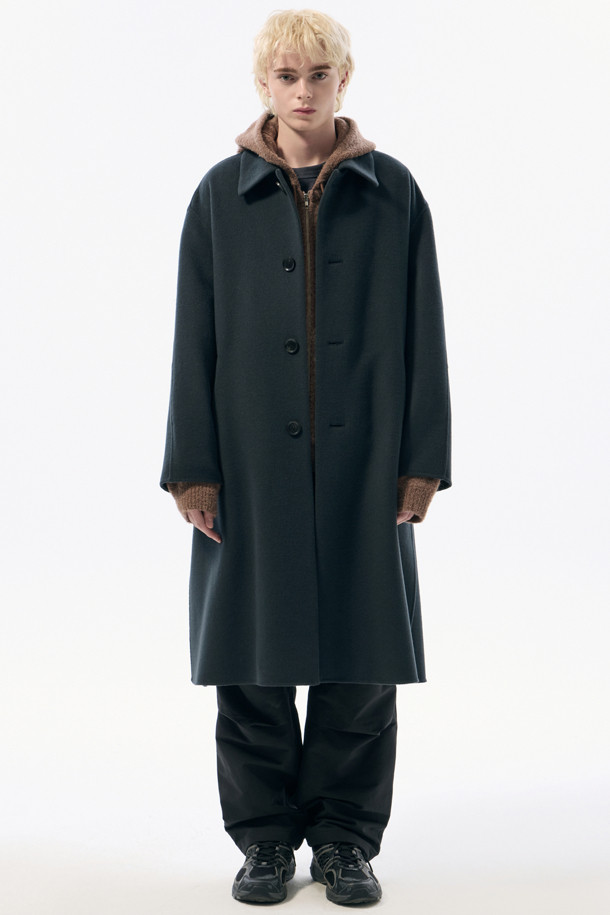 CUSTOMELLOW - 코트 - Blue Wool Balmacaan Coat