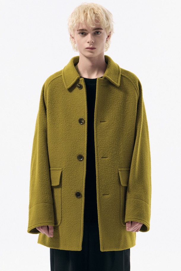 CUSTOMELLOW - 코트 - Mustard Casentino Wool Short Coat