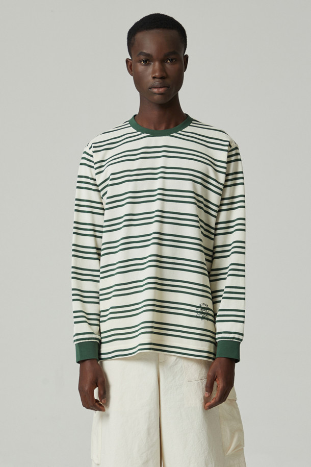 CUSTOMELLOW - 티셔츠 - texture stripes long sleeve tee