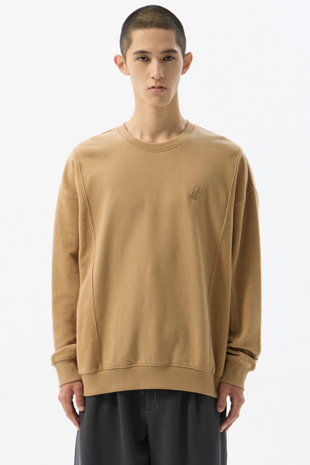 CUSTOMELLOW - 스웨트셔츠 - Beige Fabric Reversed Sweatshirt