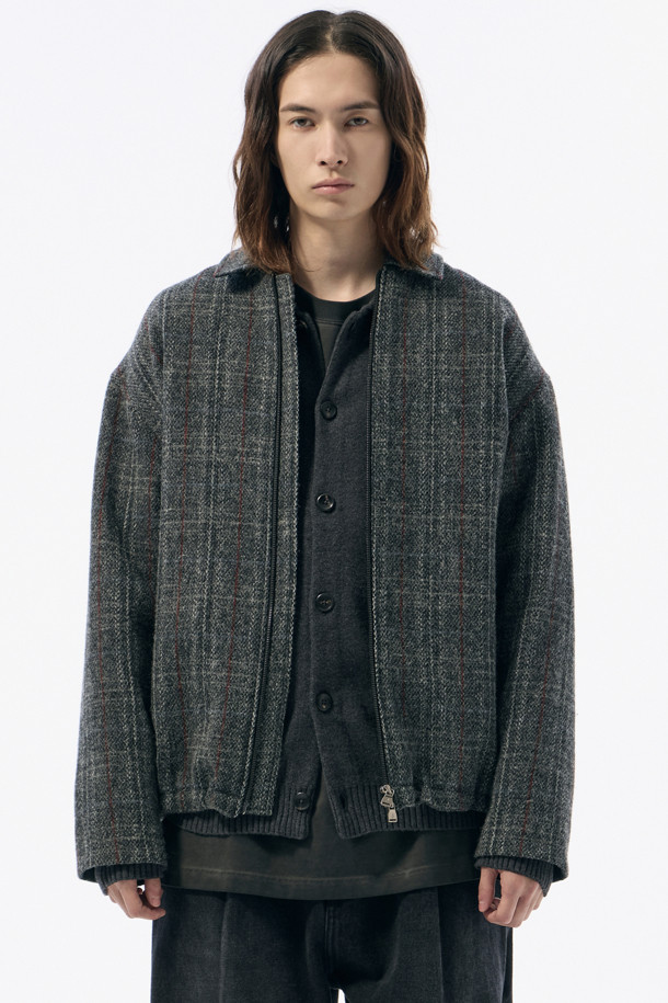 CUSTOMELLOW - 블루종/점퍼 - Grey Harristweed Wool Blouson