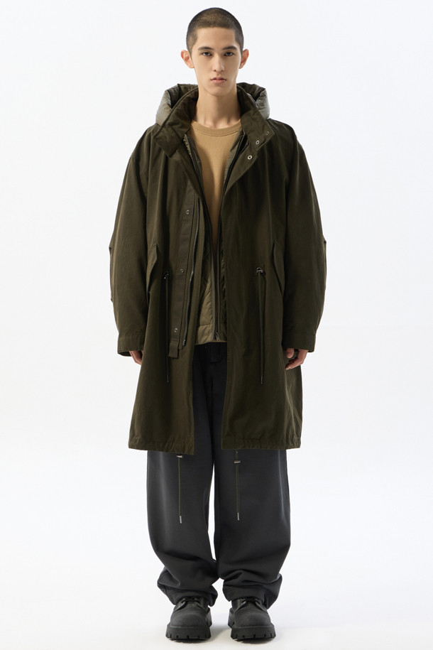 CUSTOMELLOW - 블루종/점퍼 - Khaki Hood Liner Field Coat